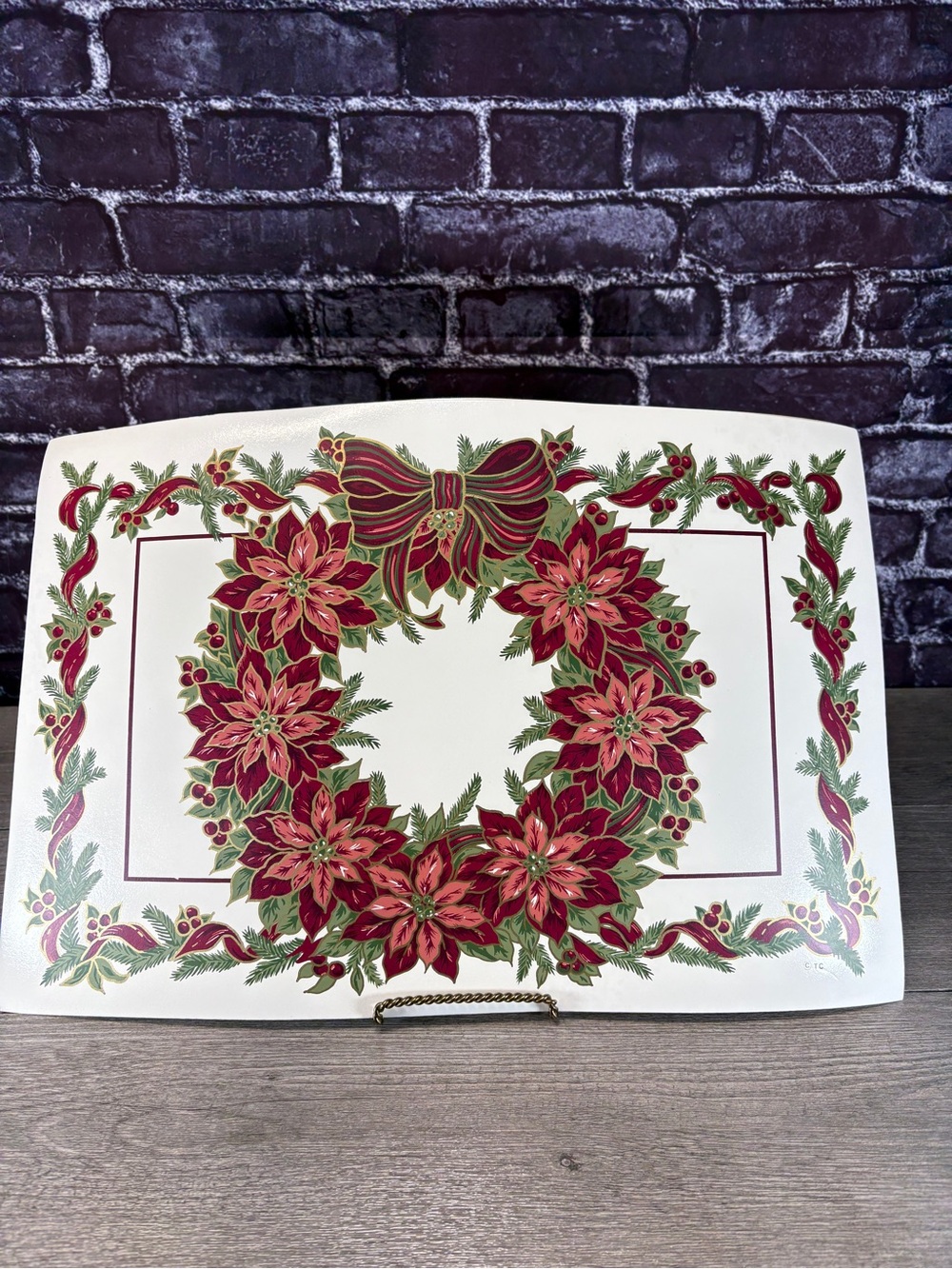Christmas Poinsettia Vinyl Placemats